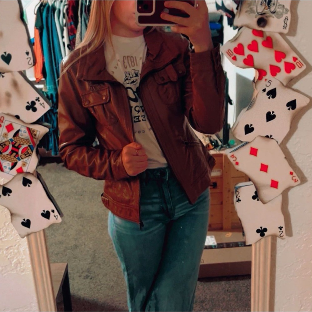 Western leather jacket